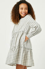 Load image into Gallery viewer, Gray Plaid Tiered Dress
