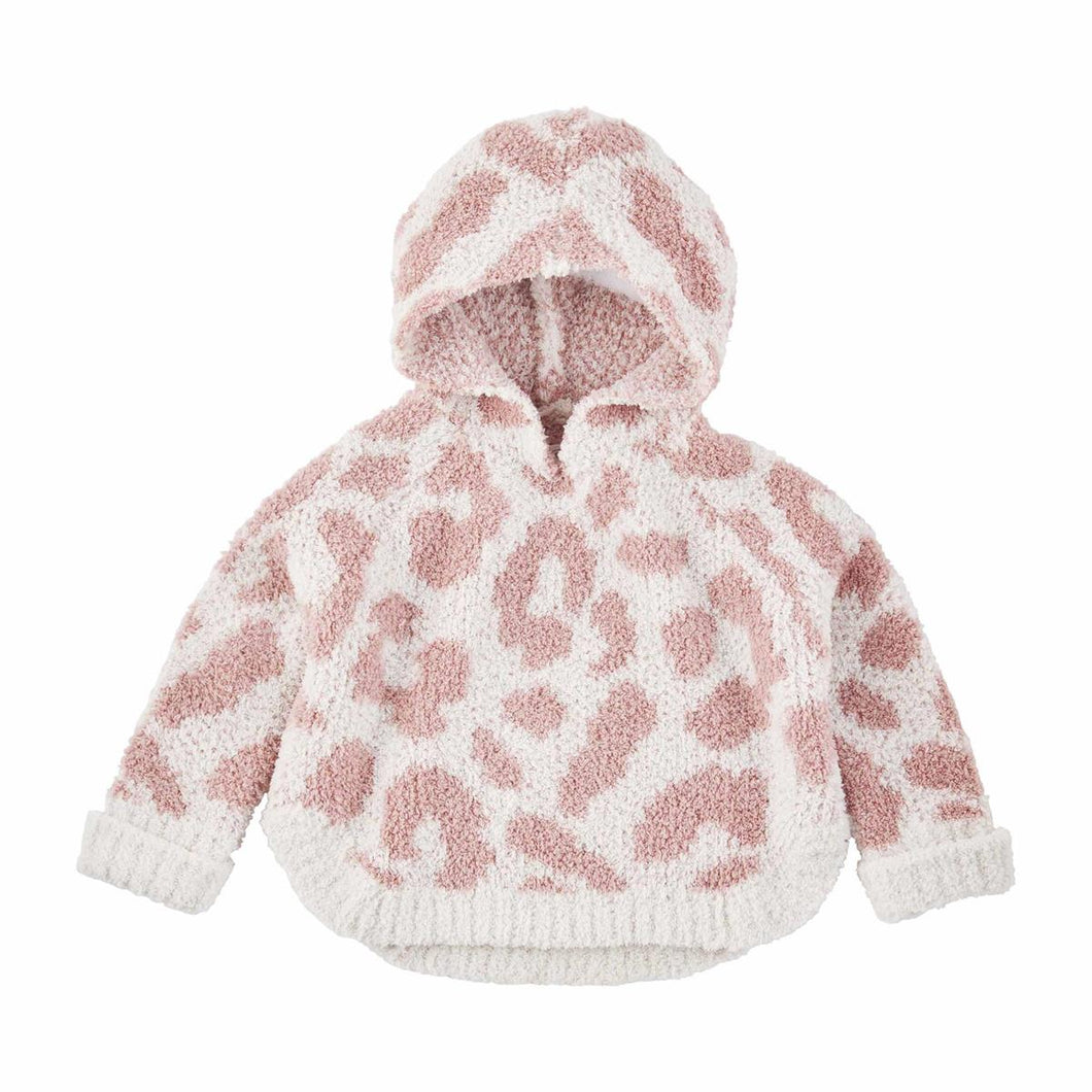 Pink Leopard Chenille Poncho